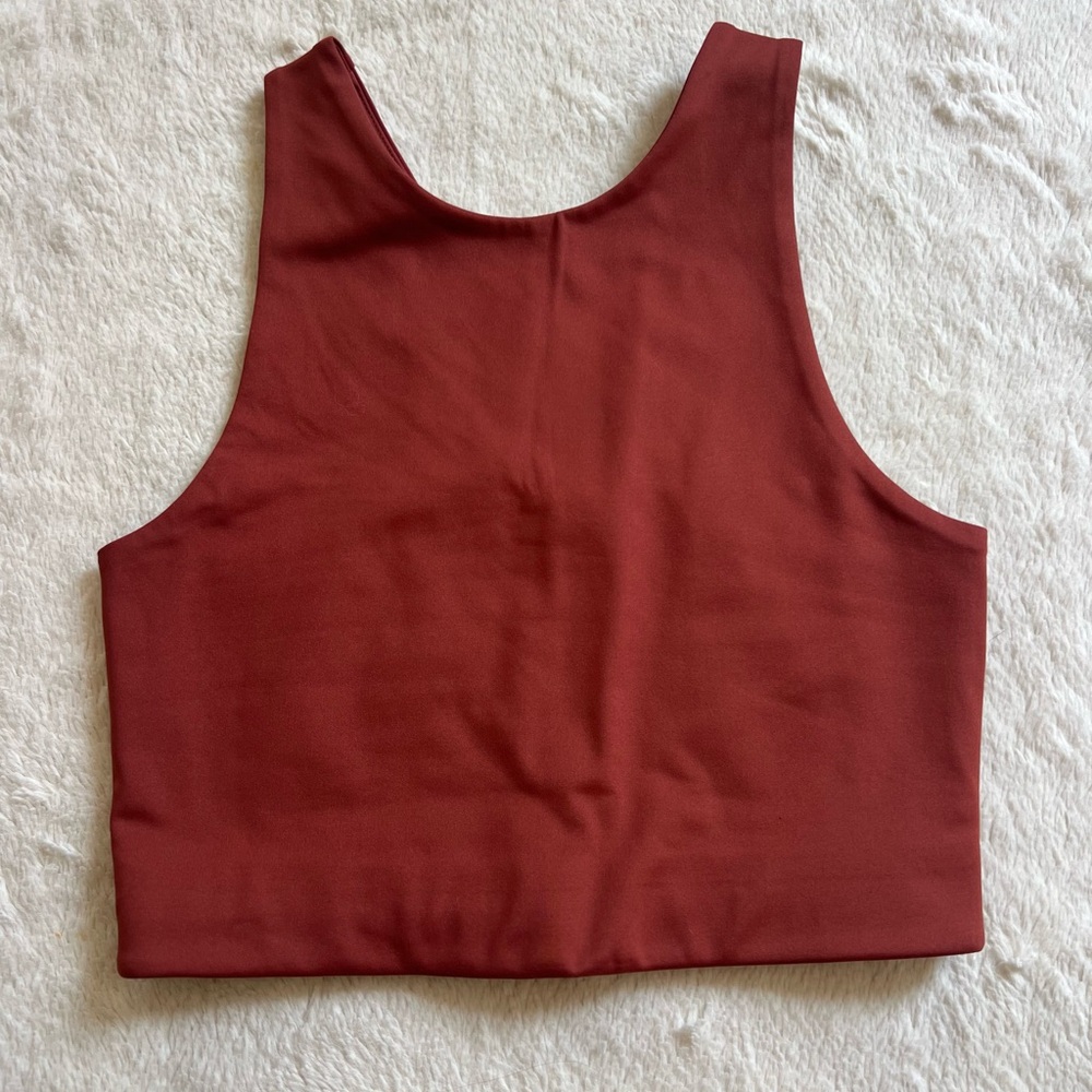 Girlfriend Collective Red Fitted Crop Tank Top